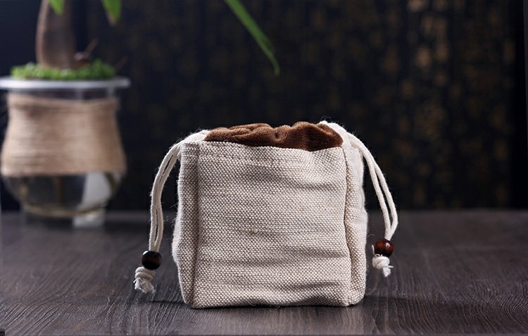 Túi vải cotton và vải lanh hai lớp lưu trữ túi trà Jianye túi trà ấm trà hành khách nhanh túi xách tay xách tay túi vải du lịch xách tay bộ ấm trà đẹp