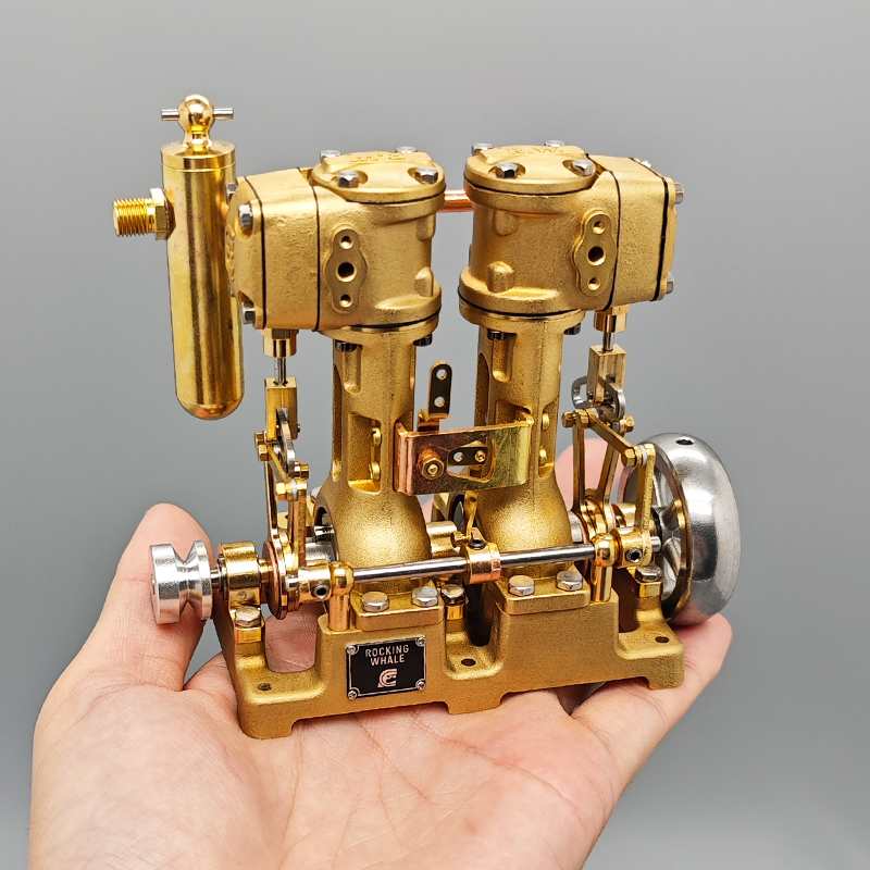 [Cross-Border Hot Item] Rw-L2 Steam Engine Model Double-Cylinder Steamboat Engine Small Air Pump Stirling