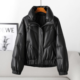 Haining Goose down Jacket Women's Leather Jacket First Layer Sheepskin Short Style 2025 Winter New Korean Style Large Size Loose Coat