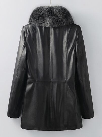 Genuine leather women's down jacket 2025 winter and autumn new slim fit plus size Haining sheep leather jacket for mothers