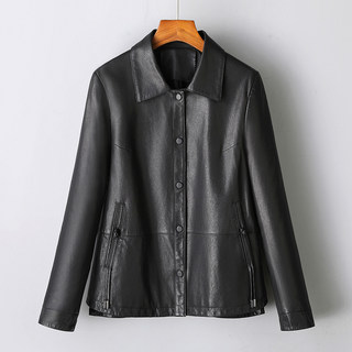 Haining Genuine Leather Jacket for Women, Short Style, 2025 New Spring Model, Full Vegetable-Tanned First-Layer Sheepskin Casual Leather Jacket