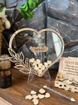 Custom wedding heart-shaped gift sign to table wooden board signature wedding Lilly birthday party arranged props loving photo frame