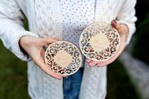 Custom Name Letter Creative Countryside Wedding Wood-cup Mat Party Gift Guests Gift Desktop Placement