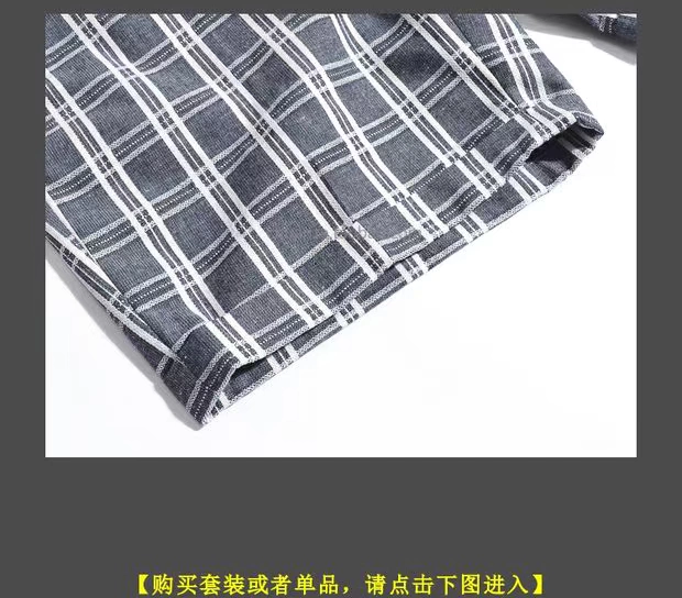 Chuan Ze cotton và linen mỏng phù hợp với quần short nam 2019 Xia Yinglun gió xám kẻ sọc thời trang quần âu - Suit phù hợp