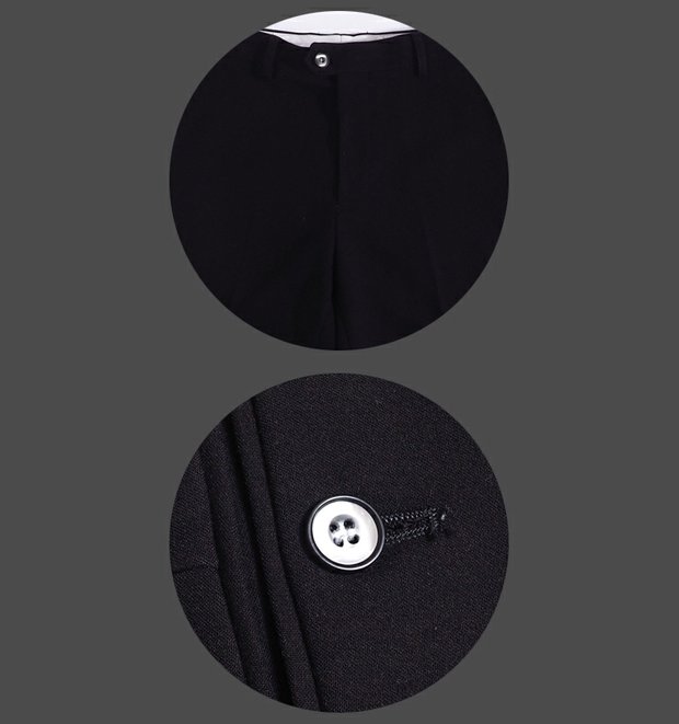Bộ đồ vest nam Chuan Ze hai mảnh phù hợp với quần rắn màu Xiaoxi Slim Hàn Quốc phù hợp với màu đen cổ điển áo len nam