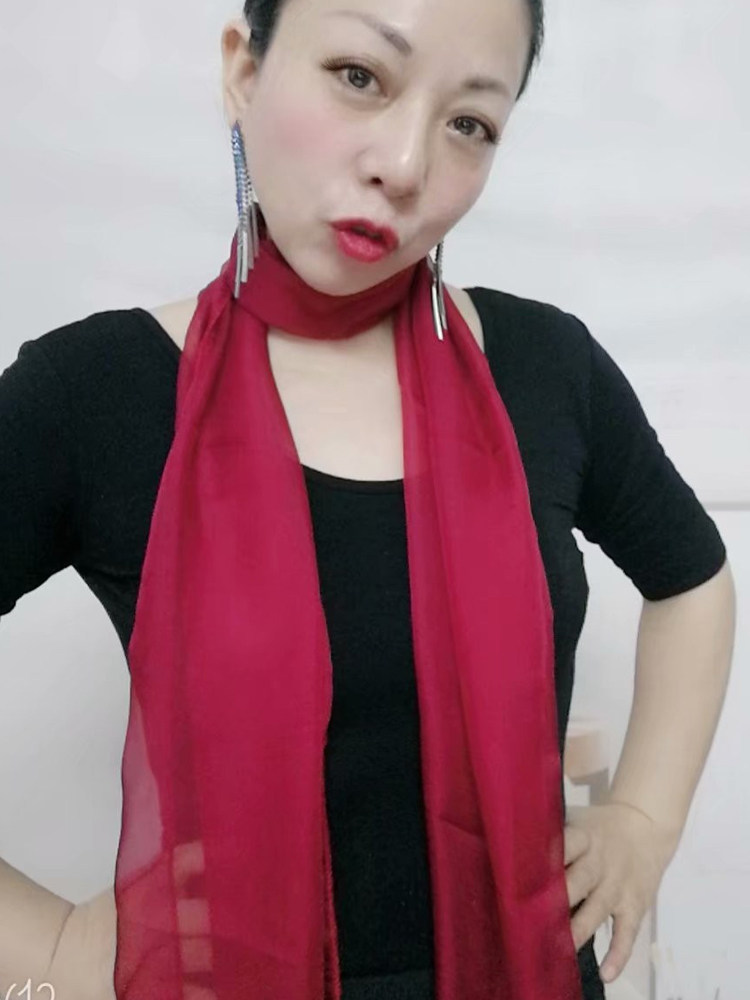 Belly dance practice clothing accessories Body gift instrument Training clothing accessories Scarf floating yarn towel Long version of silk scarf socialite yarn