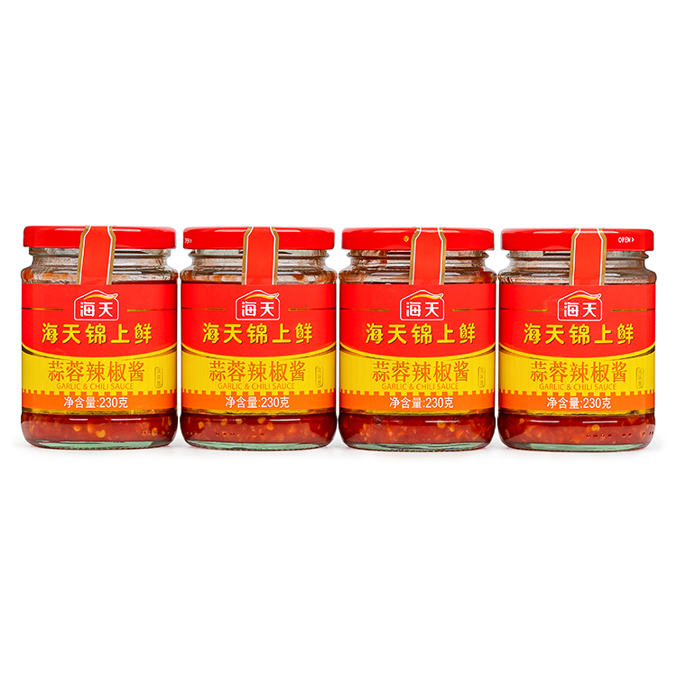Sea Tianjin with fresh garlic sauce chilli sauce 230 gr 4 bottled strong and fragrant pasta barbecue garlic-scalloed scalloed spiced with spicy sauce