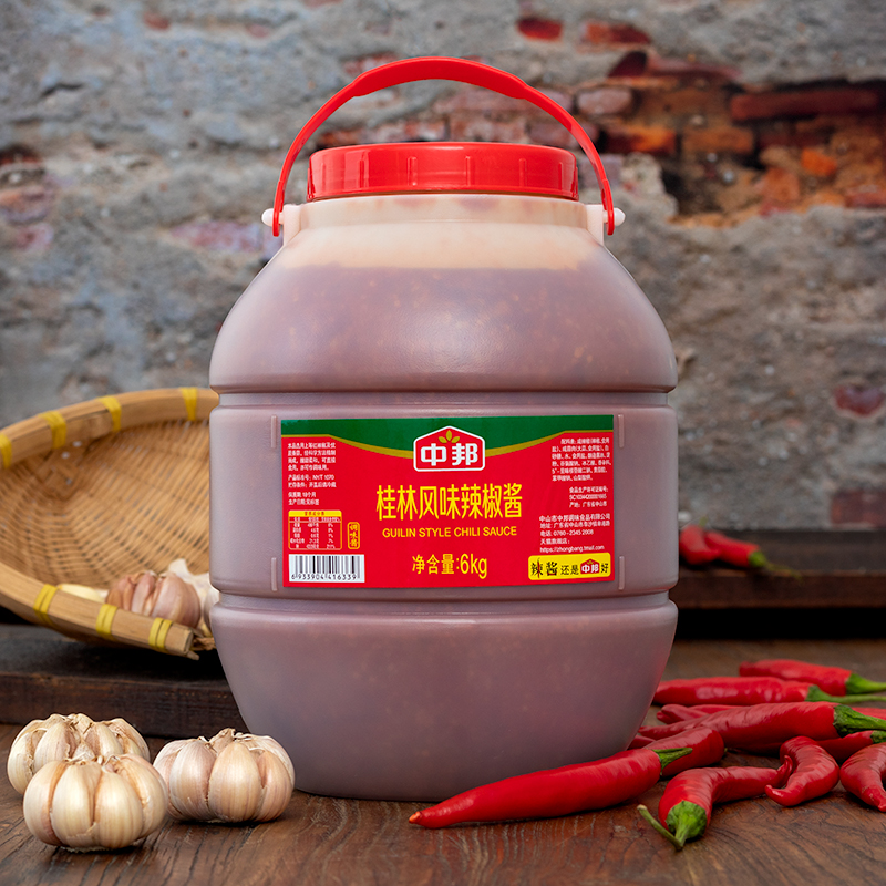 Guangdong Zhongbang Guilin Flavor Chili Sauce 6kg Catering Commercial Beef Noodle BBQ Spicy Minced Garlic Sauce Sauce