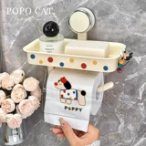 Коробка для туалетной бумаги в горошек для щенка без перфорации, настенная присоска, держатель рулона бумаги, стеллаж для хранения в ванной комнате, коробка для салфеток