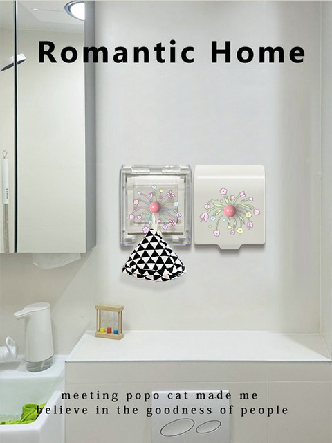 Bathroom socket splash-proof box bathroom type 86 switch waterproof box anti-touch transparent protective cover switch decorative sticker