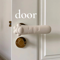 ins cream style silicone cat claw door handle protective cover anti-static bedroom door pull gloves anti-collision pad wall cover