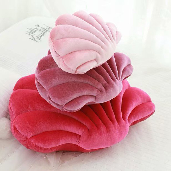 ທີ່ນິຍົມເກົາຫຼີ Velvet Simulation Shell Plush Pillow Toy Cushion Colorful Large Shell Pillow Office Cushion