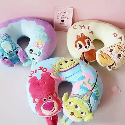 Cartoon flower chestnut * Mouse bear stiz software down cotton neck pillow U-shaped pillow office nap pillow