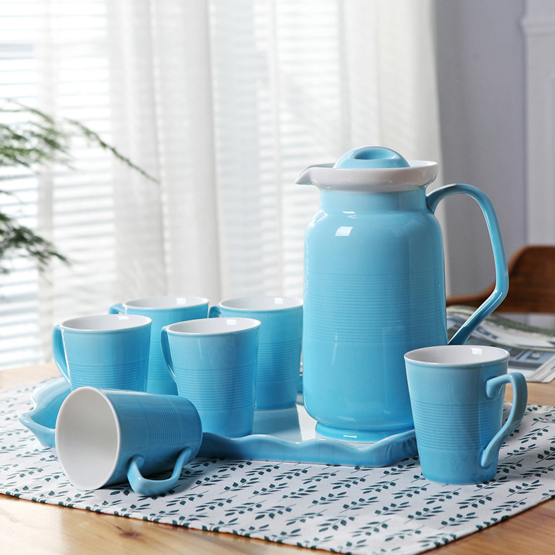 European ceramic cup with a cup glass suits for home water with tea sets suit cold water ceramic mail bags