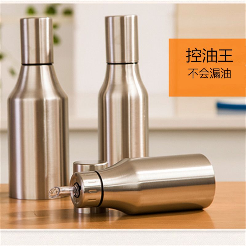 304 Stainless Steel Oil Jug Anti Spill Bottle Kitchen Supplies Soy Sauce Bottle Au Style Creative Vinegar Bottle Sauce Bottle