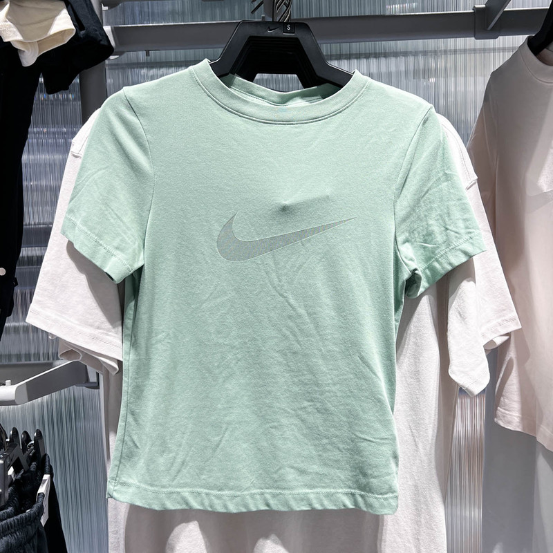 Nike Nike Women's T-Shirt Green Summer New Slim Fit Short Breathable Short-Sleeved Top Io1517-006