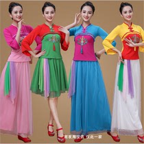 Rainy night square dance new A2 ethnic wind Yangge fan dance top dance dress female wide leg pants multi-color