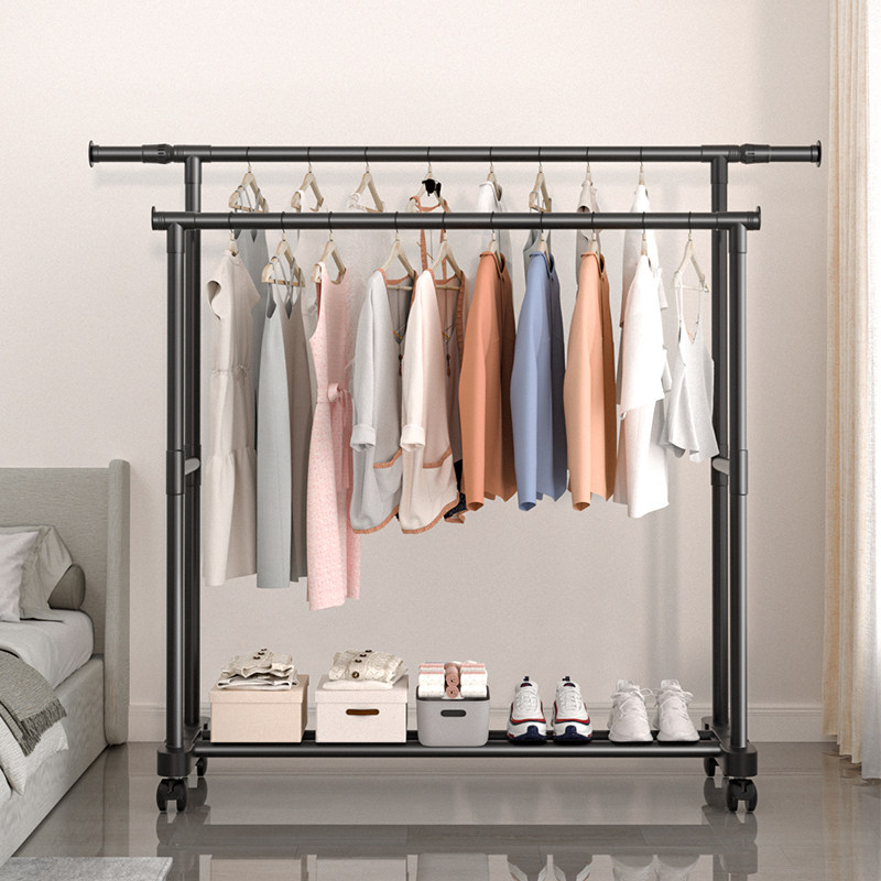 Clothes hanger floor Home Indoor hanging clothes hanger balcony Home bedroom hanging clothes rack clotheshorse Easy cloakclothes rack-Taobao