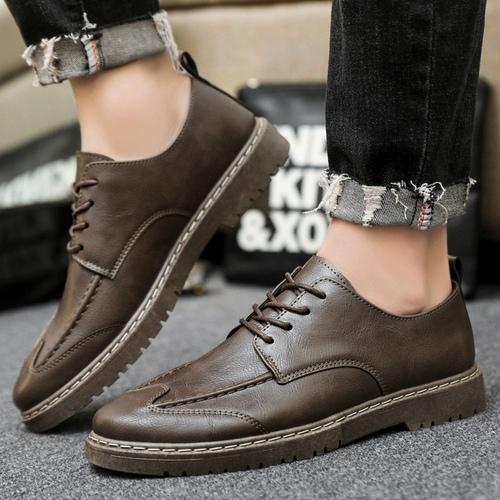 Тонкие туфли для отдыха для кожаной обуви, универсальная обувь, в корейском стиле