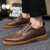 Мужская весенняя рабочая дышащая обувь в английском стиле, классический костюм для отдыха для кожаной обуви, водонепроницаемые модные туфли