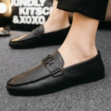 Дышащие и повседневные 𫔮Мужские одноразовые нескользящие туфли из мягкой кожи в британском стиле 𫔭Мокасины для мальчиков на толстой кожаной подошве