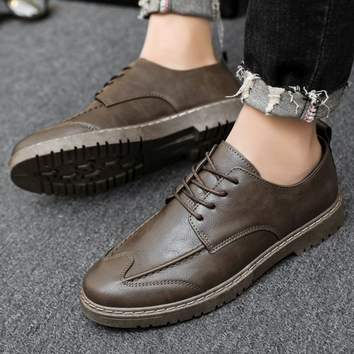 Тонкие туфли для отдыха для кожаной обуви, универсальная обувь, в корейском стиле