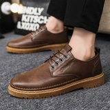 Мужская весенняя рабочая дышащая обувь в английском стиле, классический костюм для отдыха для кожаной обуви, водонепроницаемые модные туфли