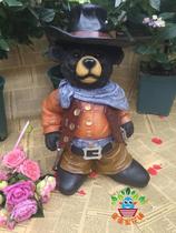 Denim Cartoon Dog Bear Creative Solitary Resin Animal Handicraft Gardening Garden Home Ornament Swing