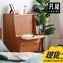 Fan house furniture dressing table makeup table Japanese-style makeup table solid wood cherry wood log small apartment bedroom