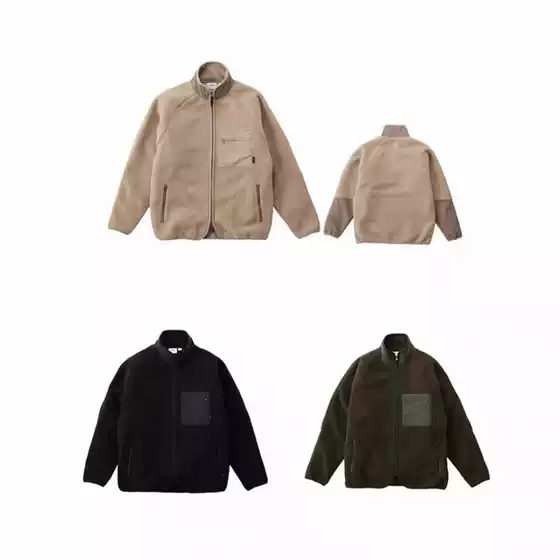 Gramicci Little Savage Faux Winter Lamb Wool Double-Sided Zipper Pocket Unisex Loose Casual Jacket Trendy