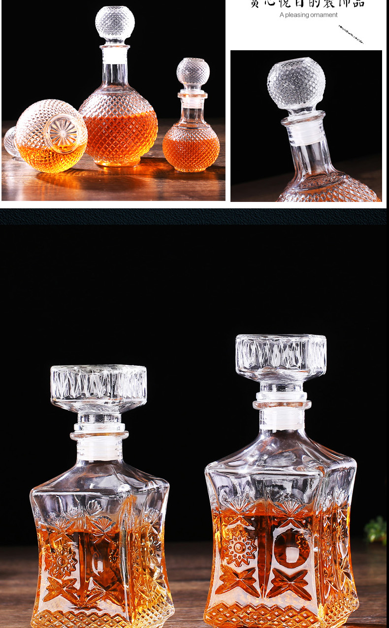 Ly rượu vang đỏ chai decanter chai rượu trang trí sáng tạo chai rỗng XO tách rượu vang trắng chai rượu đặt hộ gia đình - Rượu vang ly rượu vang trắng