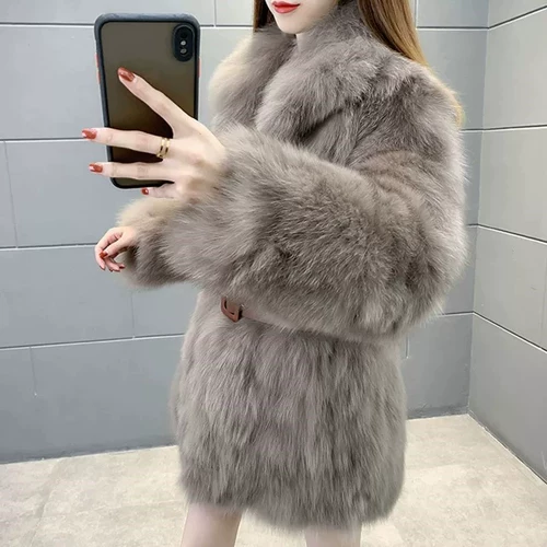 Прилидная бренда имитация Fox Fur Grass Jacket Женская мода модная мода Tide Новая взрывная мех интегрированная фракция для волос преодолена