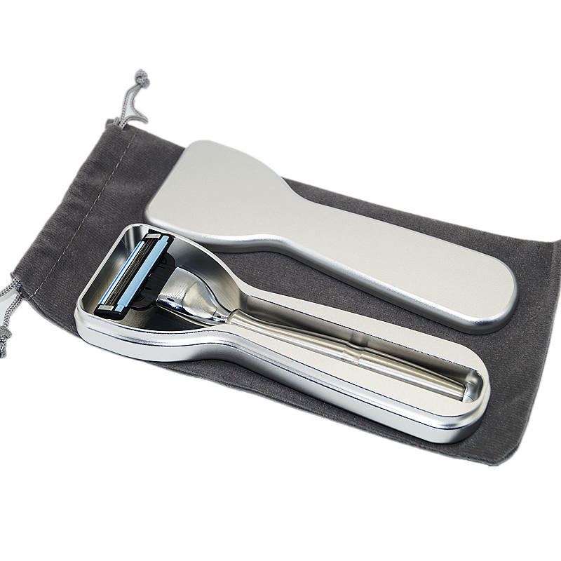 304 Stainless Steel Washable Razor Holder Men's Manual Razor Handle Three-Layer Blade Universal Sharpness Mach3