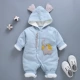 Quần áo trẻ em ra khỏi trang phục thủy triều nhồi bông sơ sinh ra khỏi bộ romper dày jumpsuit trùm đầu mùa đông quần áo trẻ em giá rẻ