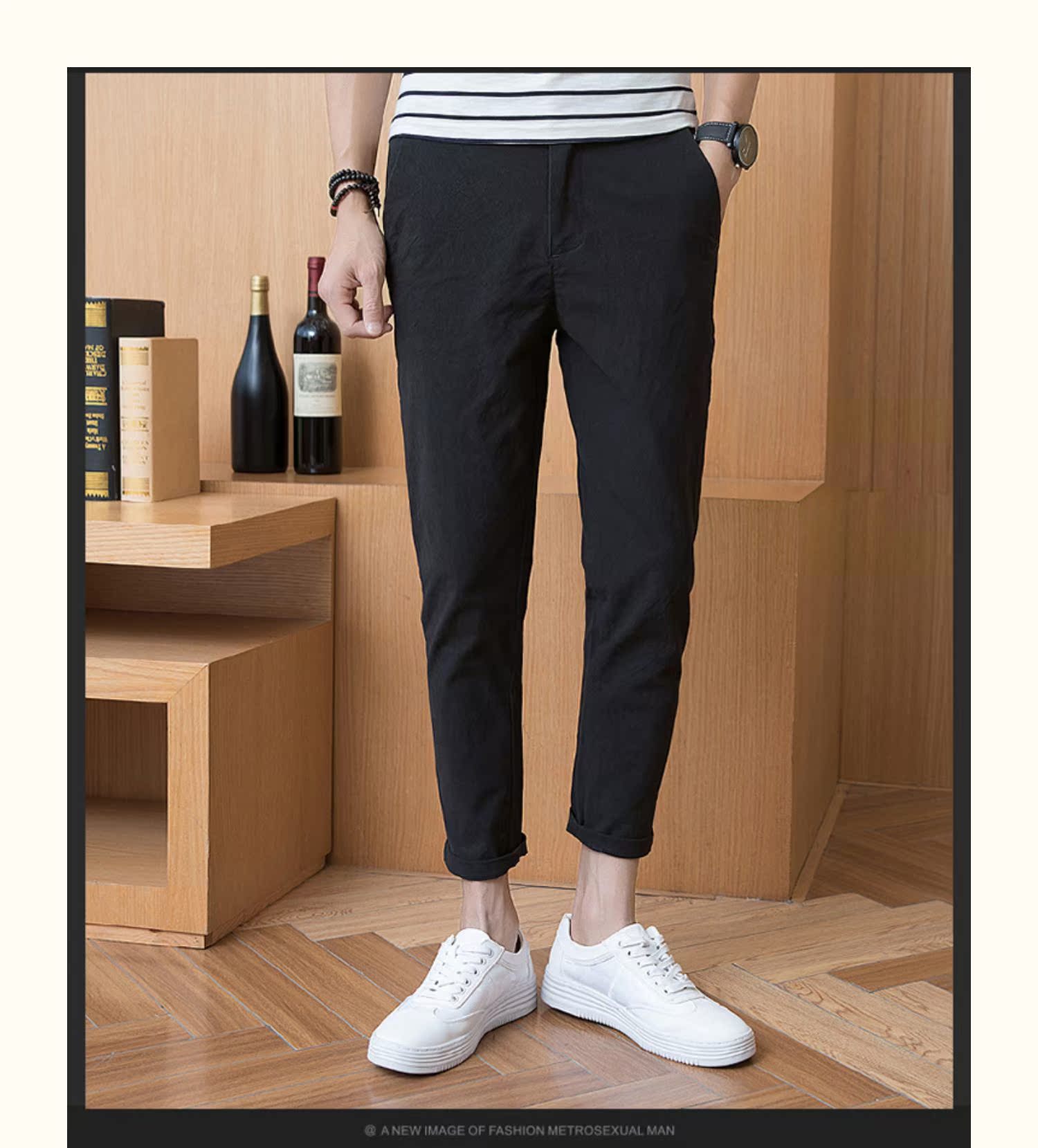 Mùa hè mỏng 2 feet quần âu nam chín quần 27 yard quần Quần mỏng Hàn Quốc quần hẹp chân nhỏ kích thước quần nam - Crop Jeans quần âu nam