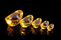Yellow crystal ingot Zhaocai Feng Shui ornaments can be placed in the home Company