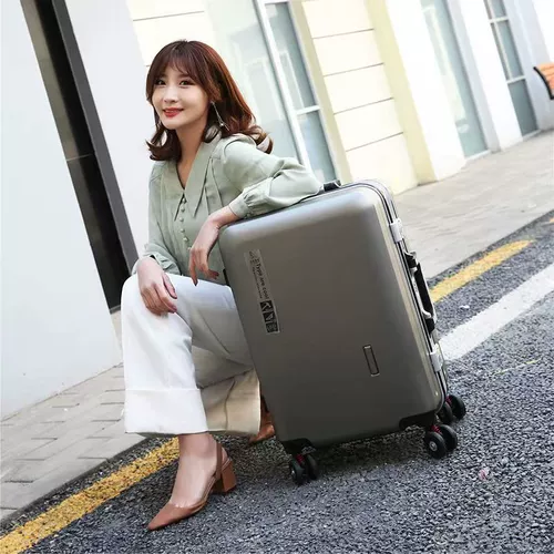 Универсальный багажный чемодан на колесиках подходит для мужчин и женщин, алюминиевый кейс