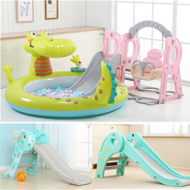 Children's indoor sliding slides Playground Ball Pool Ladder Small Folding Fold Home Multifunction Baby Slides combinations
