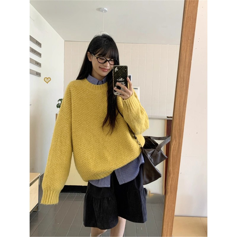Pineapple Pattern Sweater for Women 2025 Autumn and Winter New Dopamine Soft Pullover Knit Top for Layering or Outerwear Spring and Autumn Style Pineapple Pattern Sweater for Women 2025 Autumn and Winter New Dopamine Soft Pullover Knit Top for Layering or Outerwear Spring and Autumn Style