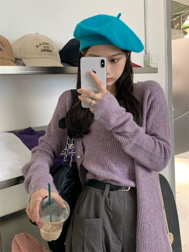 Осенний ретро свитер, куртка, майка, кардиган, комплект, свободный крой