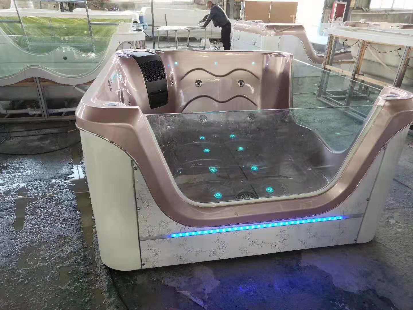 Mother and baby stores Large infant bath with glass swimming pool equipment Acrylic Surf Massage Swimming Pool Commercial