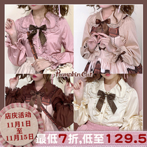 (Spot) Pumpkin cat chocolate eating more will make you fat series chocolate love LOLITA shirt