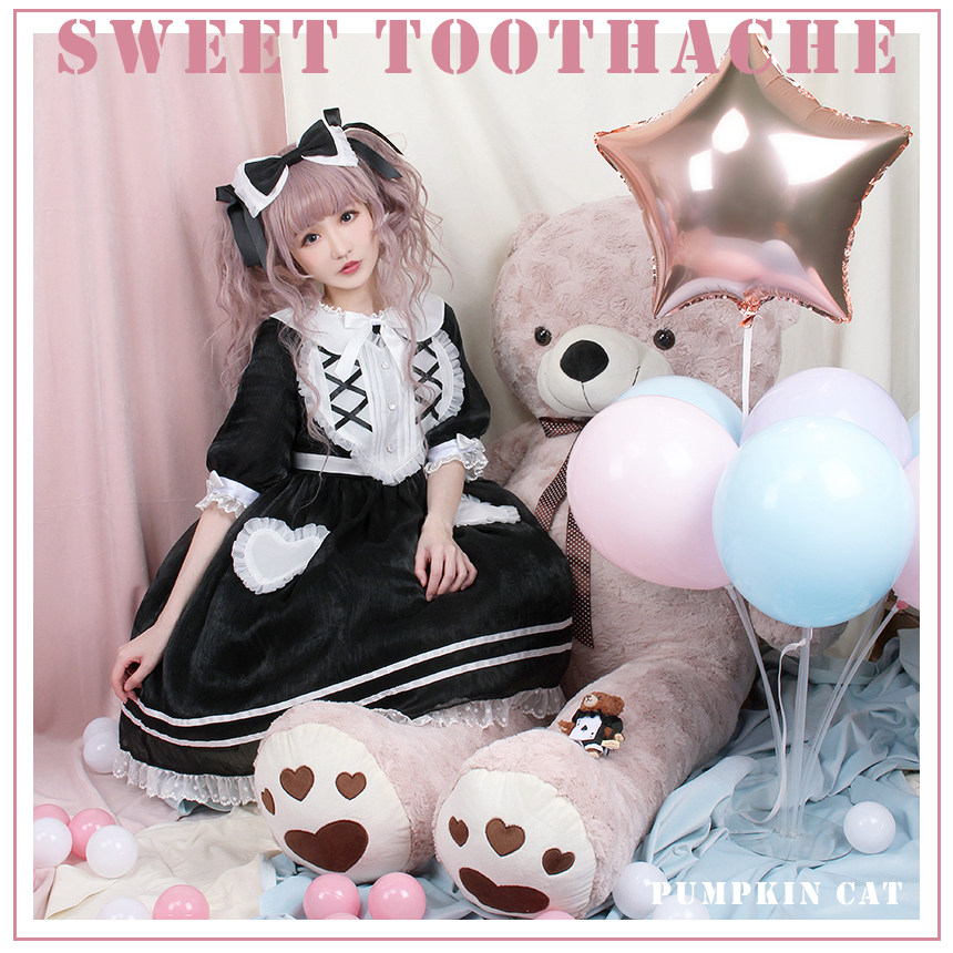 (Sold Out Display)Pumpkin Cat 2019 version is so sweet that your teeth hurt, love collar OP dress