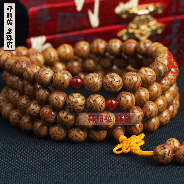 Kyhua Mountain Natural Indian Dragon Eye Triangle Bodhi 10mm Female Candidate 12mm 108 Big Pearl Big Bodhi Tissue