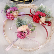 Little fresh Mori bride groom corsage set don't spend a set of brooch best man bridesmaid wedding gift supplies plaques