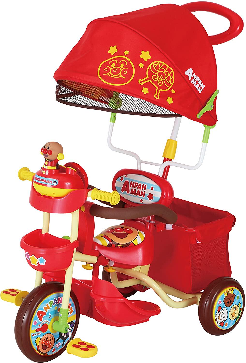 Japanese bread Superman child tricycle trolley trolley bike new with sun shack-Taobao