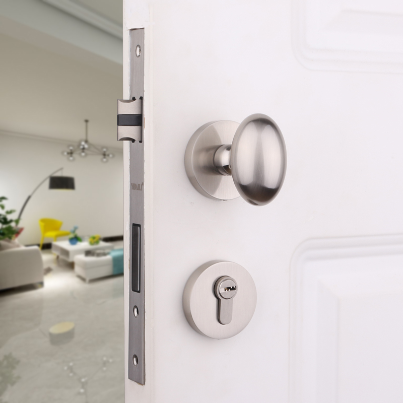 Taiwan YiBaili Stainless Steel Wire Drawing Spherical Lock Minima American House Door Lock Silver silent Two-style door lock