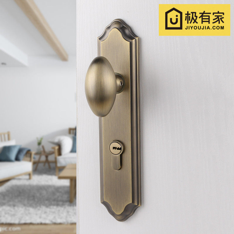 Taiwan YiBaili Modern Chinese Qinggu bronze door lock minimalist Nordic room door lock American door lock universal