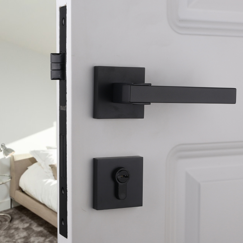 Taiwan Yibili American Black Door Lock Nordic Room Black Breakdown Lock Simple European Silent Door Lock