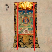 Nepalese handmade cotton cloth mineral pigment image Tibetan style Ming Buddha mother old thangka hanging painting decorative painting can be painted with gold